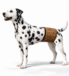 real dalmatian with non-elastic boy belly band